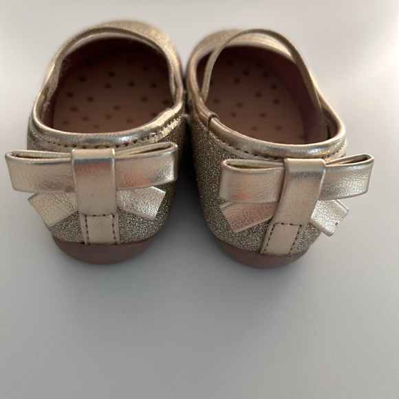 Infant/Toddler Size 2 Wonder Nation Dress Shoes Ballet Flat (2 pairs)Black &Gold - Picture 7 of 10